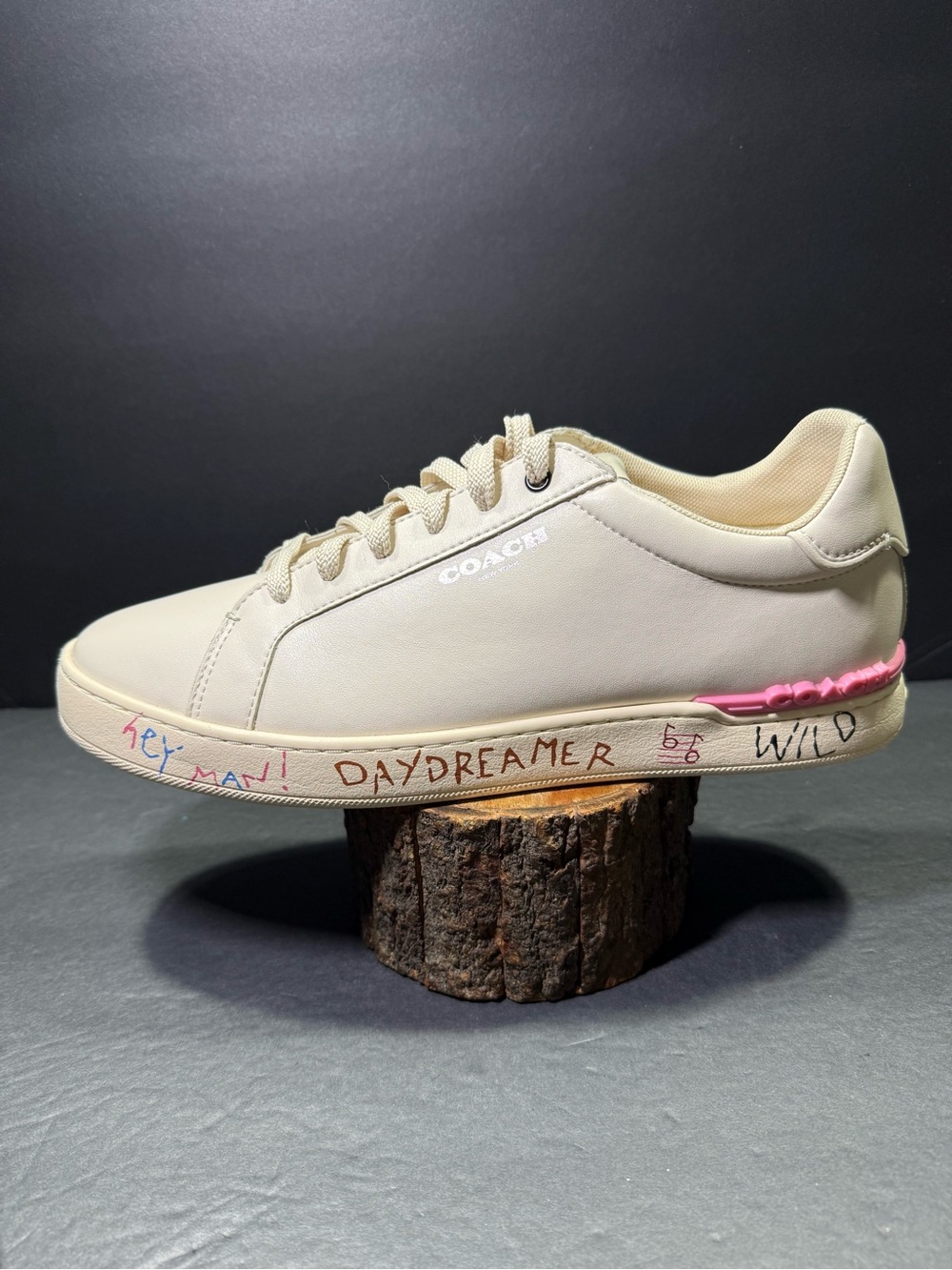 Coach Clip Low Top Men’s Off White Leather Sneakers Shoe Size- 10.5